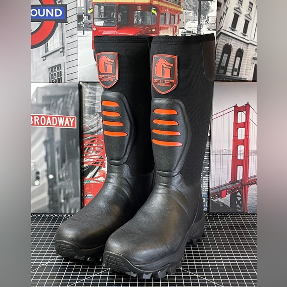Gator Waders Mens Size 10 US Red Everglade 2.0 Uninsulated Rubber Boots NEW - Picture 1 of 10